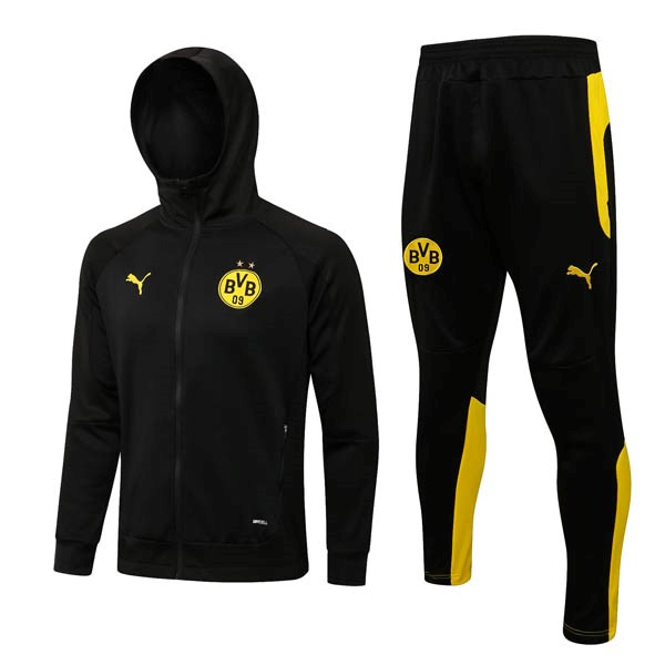 Felpa Cappuccio Set Completo Borussia Dortmund 22/23 Nero Giallo